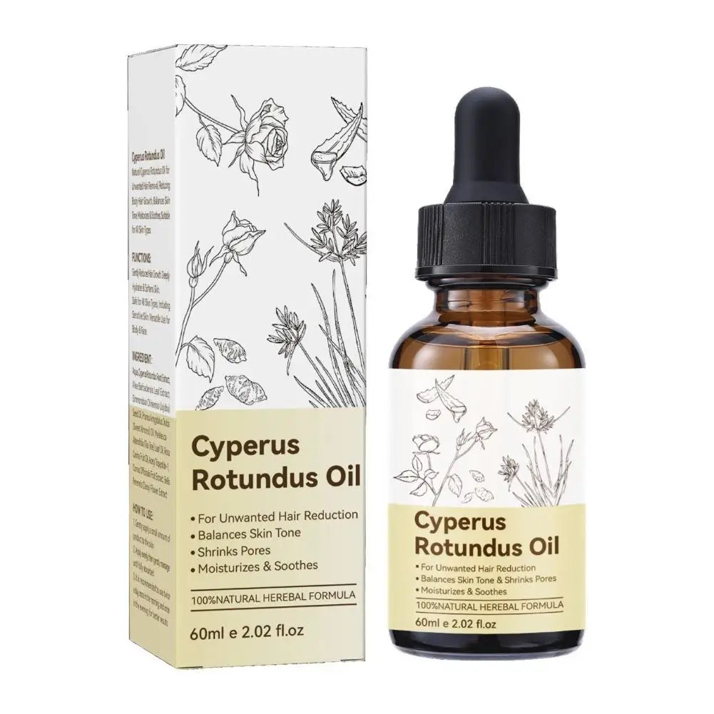 100% Pure Natural Cyperus Rotundus Oil For Hair Removal Reduces Unwanted Hair Growth, Moisturizing & Soothing For All Skin Types