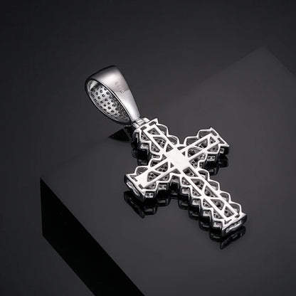 12mm Cuban Chain Men Women Hip Hop Cross Pendant Necklace D VVS Moissanite Iced Out Bling 925 Sterling Silver Necklaces Jewelry