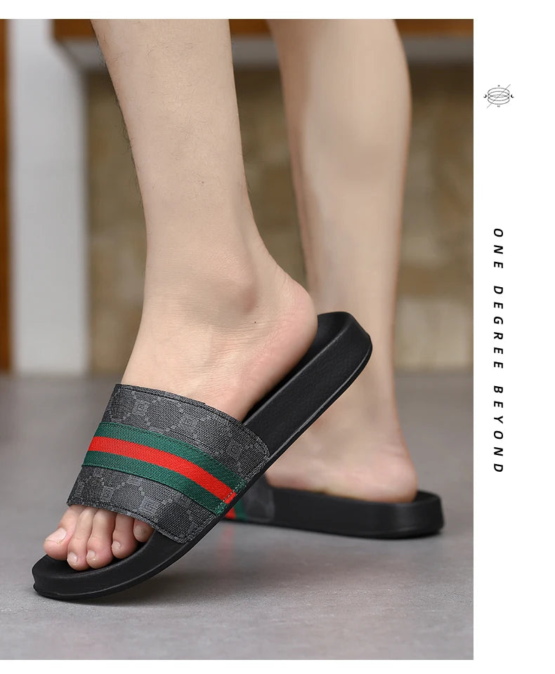Fashion Brand Slippers for Men Ultra Soft Slides Non-slip Wear-resistant Sandals Men Casual Summer Indoor Outdoor Slippers