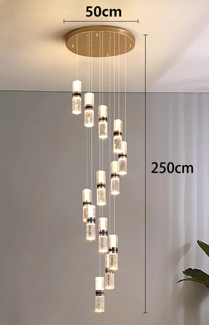 Modern home decoration crystal chandelier, stair Pendant lamp, living room Pendant lights, interior lighting