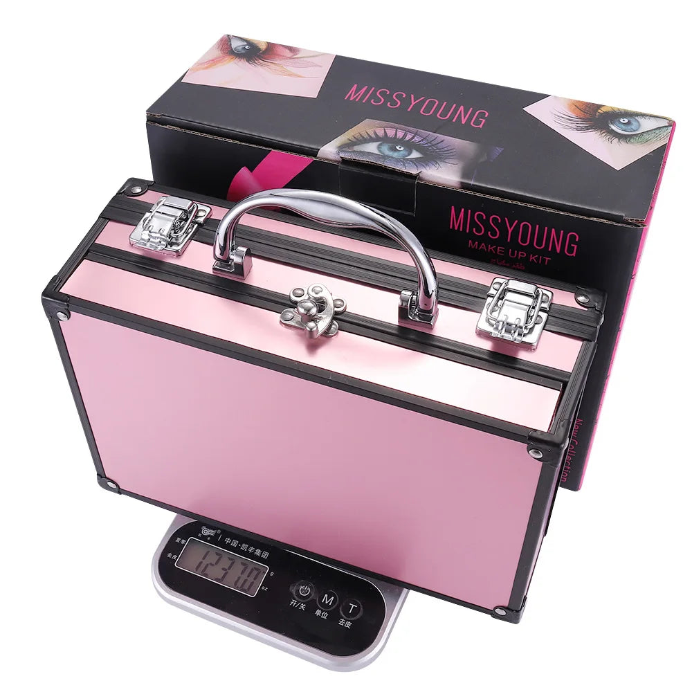Professional Beginner Travel Portable Makeup Set Box Suitcase Kit Lipstick Brushes Nail Polish Set For Make up Eyeshadow Palette