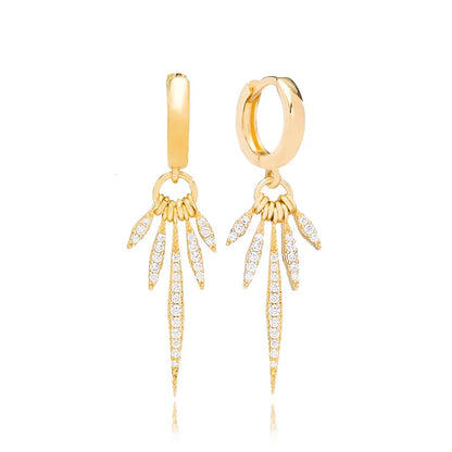 925 Sterling Silver Needle Long Chain Stud Earrings For Women Exquisite Zircon Geometric Tassel Pendant Earrings Luxury Jewelry