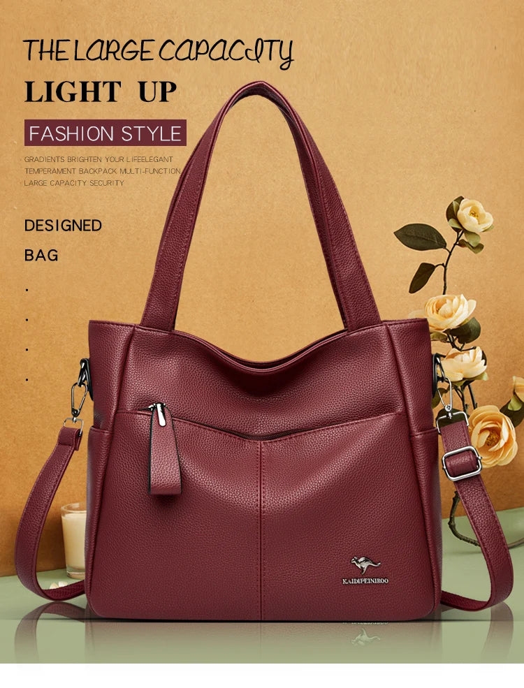 High Quality Soft Leather Shoulder Crossbody Bags For Women Large Capacity Luxury Bag Brand Designer Casual Handbag Sac A Main