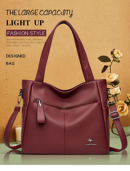 High Quality Soft Leather Shoulder Crossbody Bags For Women Large Capacity Luxury Bag Brand Designer Casual Handbag Sac A Main