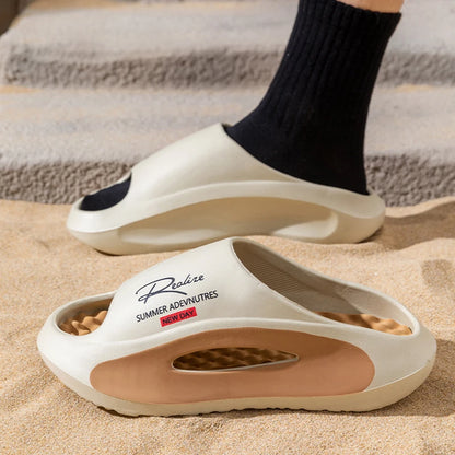 Summer Men's Massage Slippers Indoor Outdoor Sandals Beach Men Casual Shoes Soft Slides Flip-flops Men Women Home Slippers