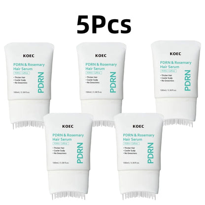 Scalp Massage Serum with Silicone Applicator Anti Hair Loss Care Lotion PDRN Rosemary Tea Tree Oil Refreshing Hair Root Essence