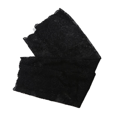 Women Summer Ice Silk Lace Arm Sleeve Elastic Sleeve Driving Gloves Black White Long Fingerless Mittens Sunscreen Gloves