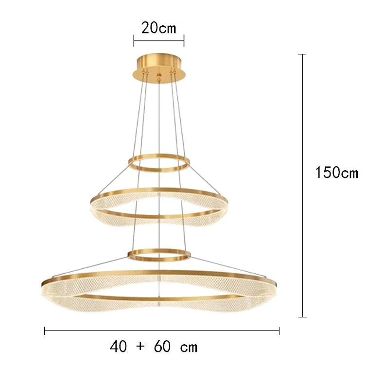 Modern ring stairs led lights pendant light lamps for living room led Chandeliers for dining room hanging light indoor lighting