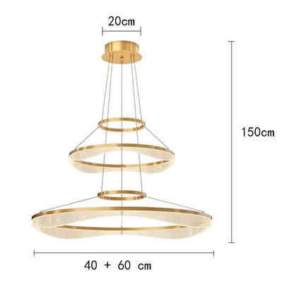 Modern ring stairs led lights pendant light lamps for living room led Chandeliers for dining room hanging light indoor lighting