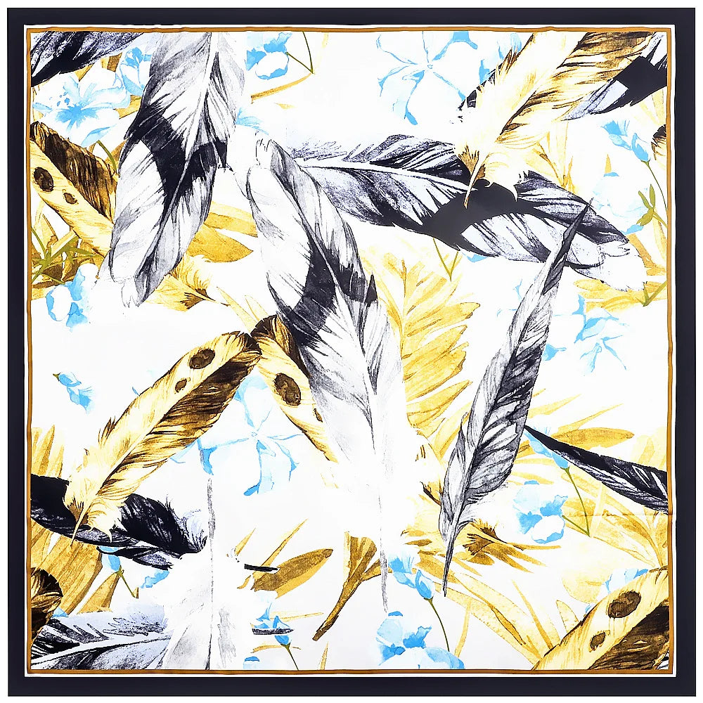130CM Silk Scarf Women Horse Head Print Stoles Square Scarves Wraps Large Bandana Kerchief Hijabs Female Silk Foulards Sjaal