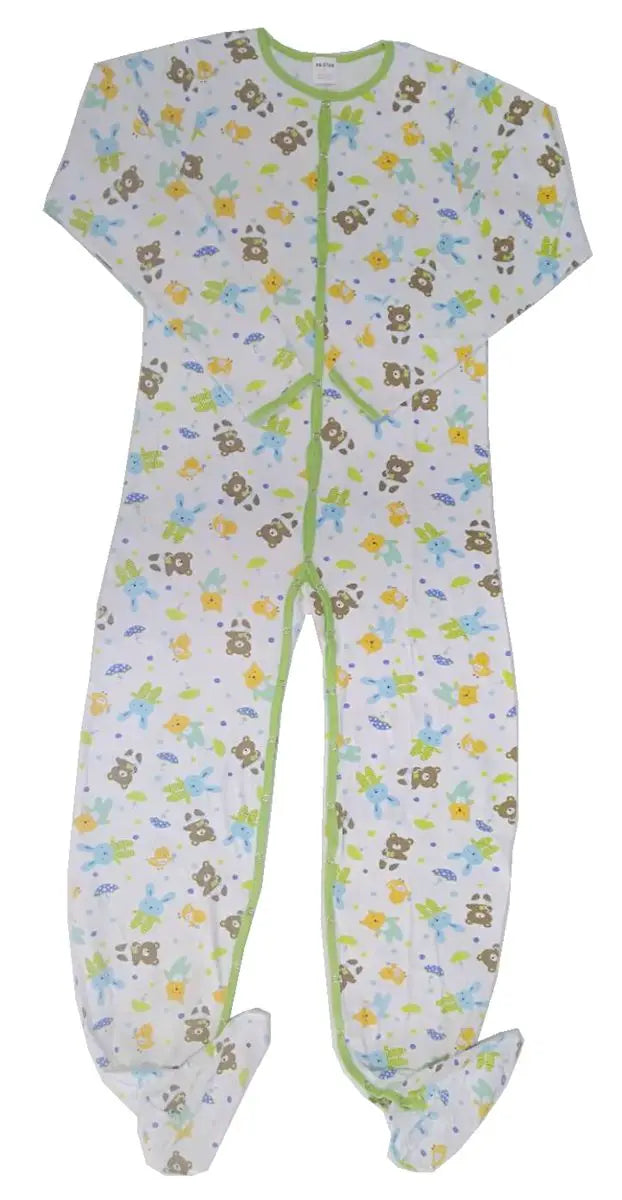 Cotton Teddy Printed Bodysuit with Foot / Adult Onesie with Foot / Adult Baby Romper / ABDL Clothes / Printed Adult Bodysuit
