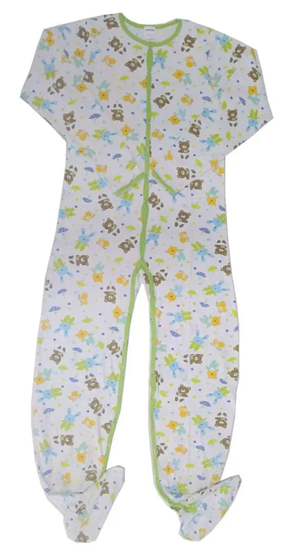 Cotton Teddy Printed Bodysuit with Foot / Adult Onesie with Foot / Adult Baby Romper / ABDL Clothes / Printed Adult Bodysuit