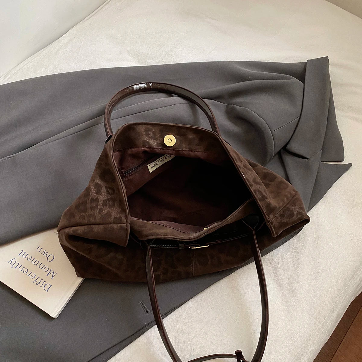 Fashionable Leopard PU Leather Shoulder Bags for Women 2026 Luxury Designer Brand Trend Tote Bag Females Short Handle Handbags