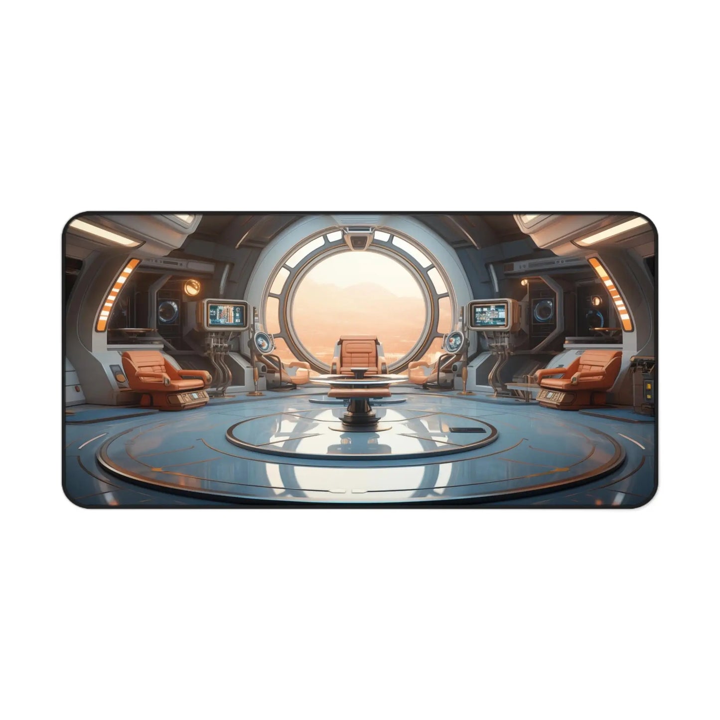 Spaceship Pattern Desk Mat, Elegant Office Desktop Decoration, Non-Slip Waterproof Gaming Mouse Pad, Perfect Gift for Friends