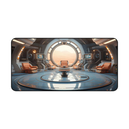Spaceship Pattern Desk Mat, Elegant Office Desktop Decoration, Non-Slip Waterproof Gaming Mouse Pad, Perfect Gift for Friends