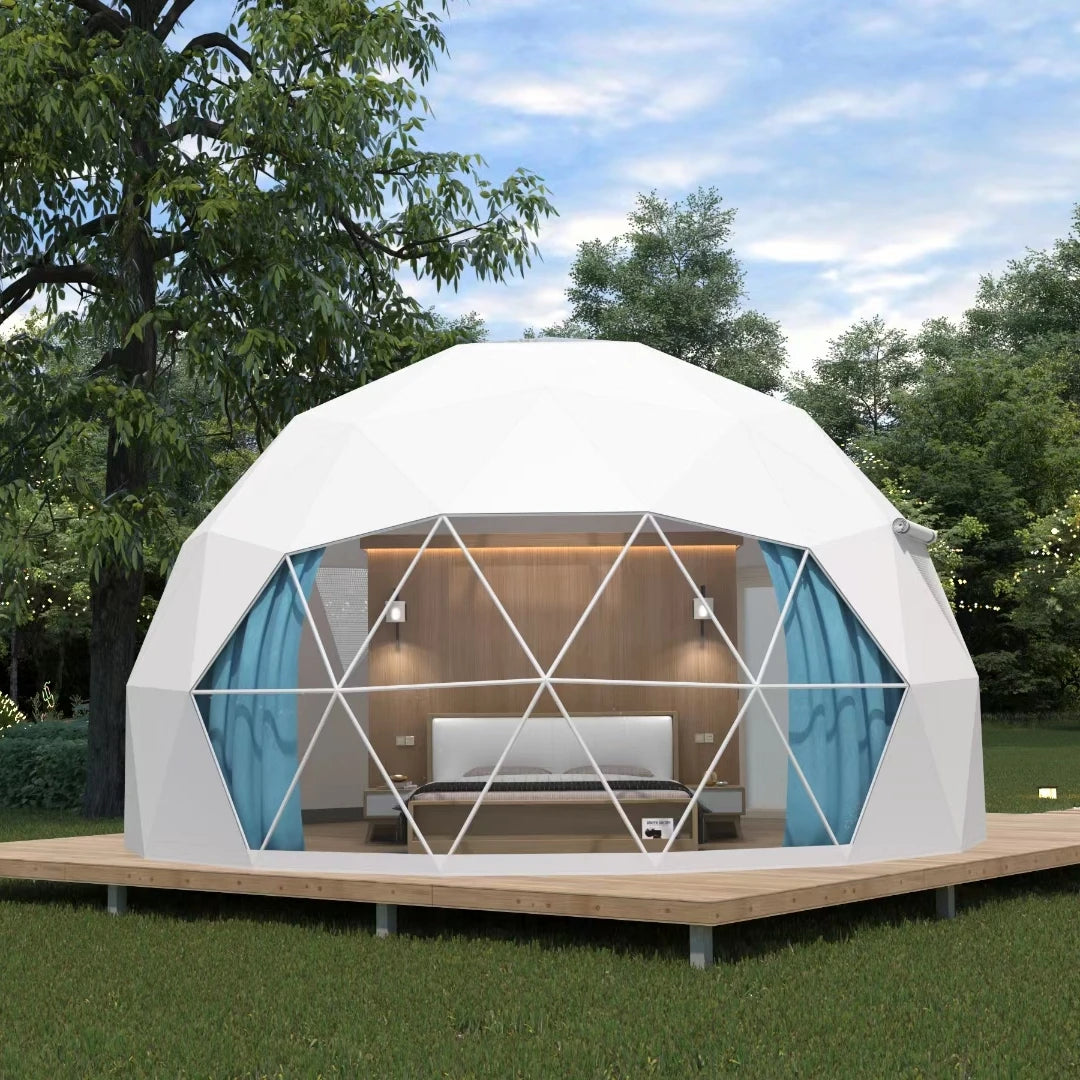 Tents Camping Outdoor Heavy Duty Luxury 6m Geodesic Dome Tent Glamping Dome With Bathroom