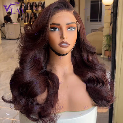 13×6 HD Lace Frontal Wigs Brown Body Wave Glueless Wigs Human Hair 13×4/360 HD Lace PrePlucked With Baby Hair Wear And Go 36Inch