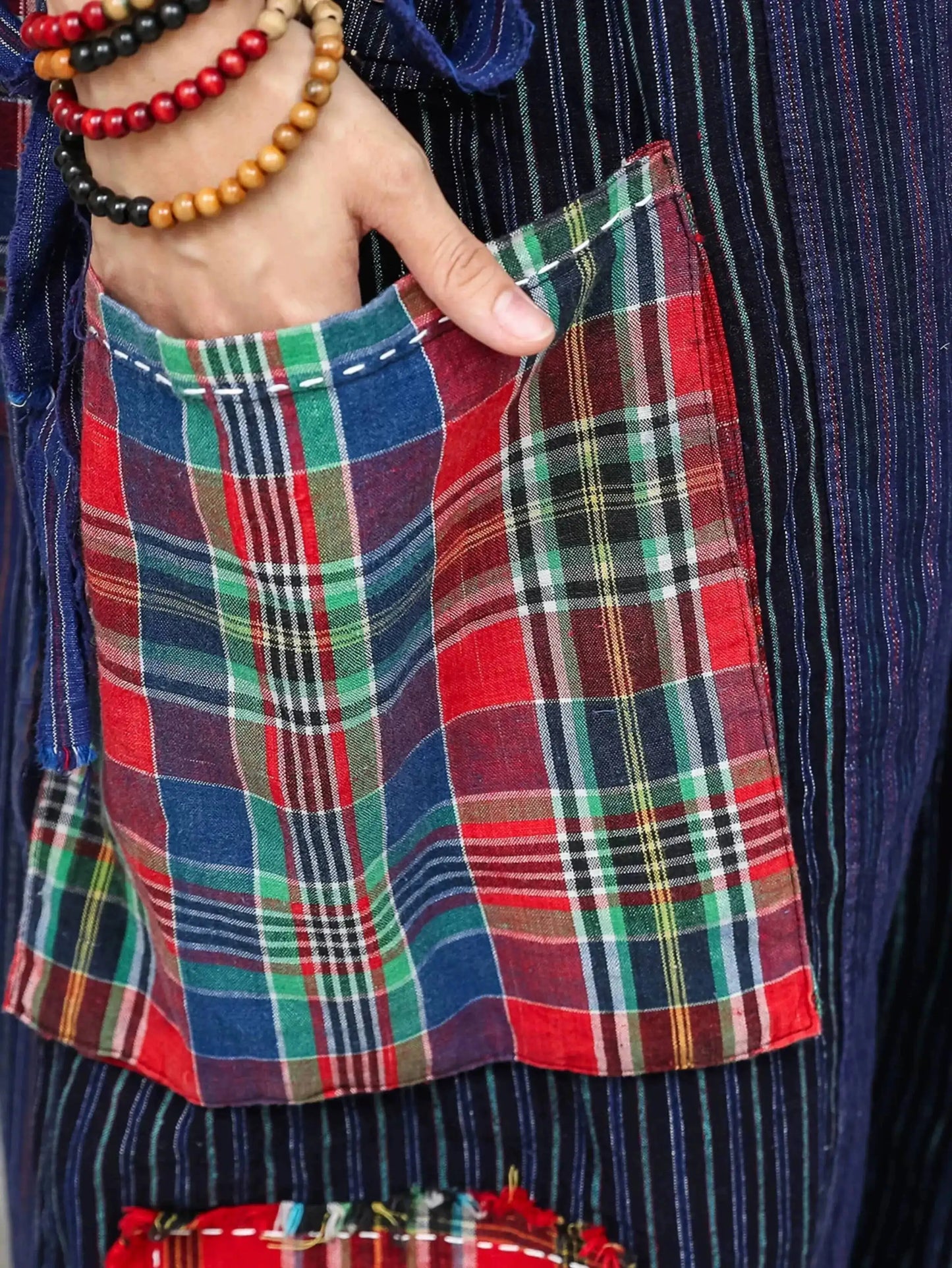 Women Plaid Jumpsuit Loose Wide Legs Short Sleeves Diagonal Buttons Straps Jumpsuit LX6229