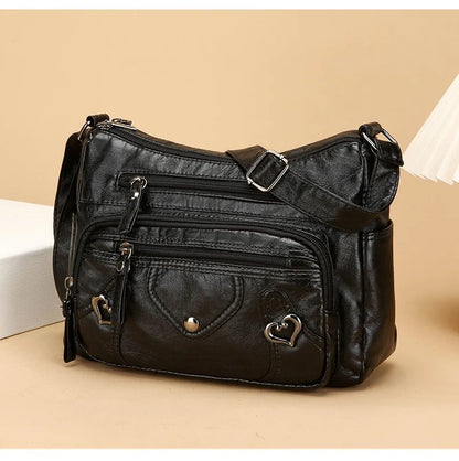 Multi Pocket Soft Leather Crossbody Bag Luxury Purses Handbags Women's Bag Designer Shoulder Messenger Bags for Women