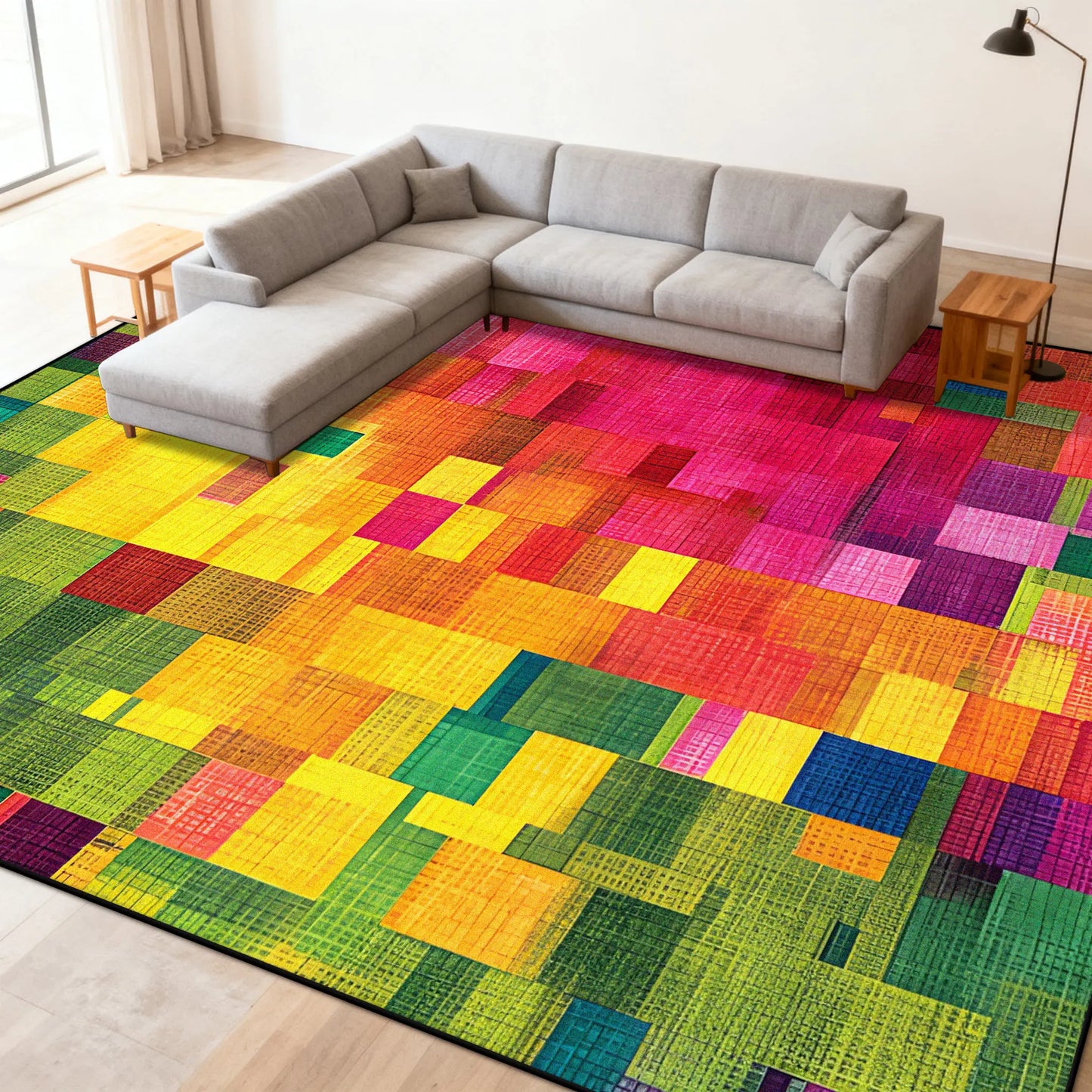 Multicolour Abstract Carpet Living Room Sofa Area Easy Clean Rugs Non-slip Bedroom Decoration Cloakroom Floor Mat Customizable