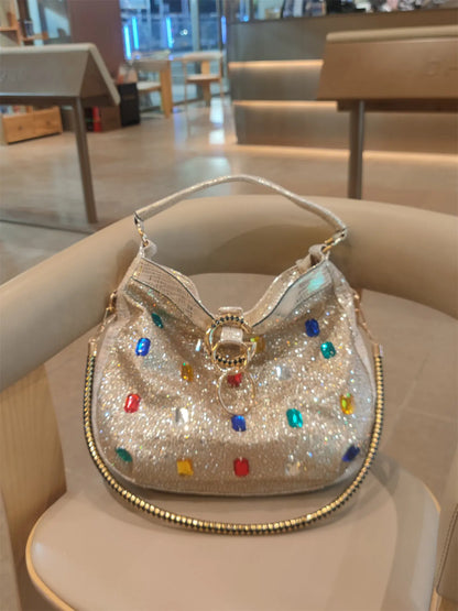 Luxury Genuine Leather Portable Women's Bag Leisure Large Capacity Diamond Tote Bag Shoulder Crossbody Bucket Bags Fashion 2026