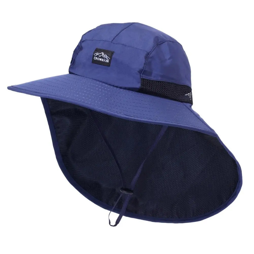 Summer UV Protection Sun Hats Outdoor Hunting Fishing Cap For Men Women Hiking Camping Visor Bucket Hat Neck Flap Fisherman Hat