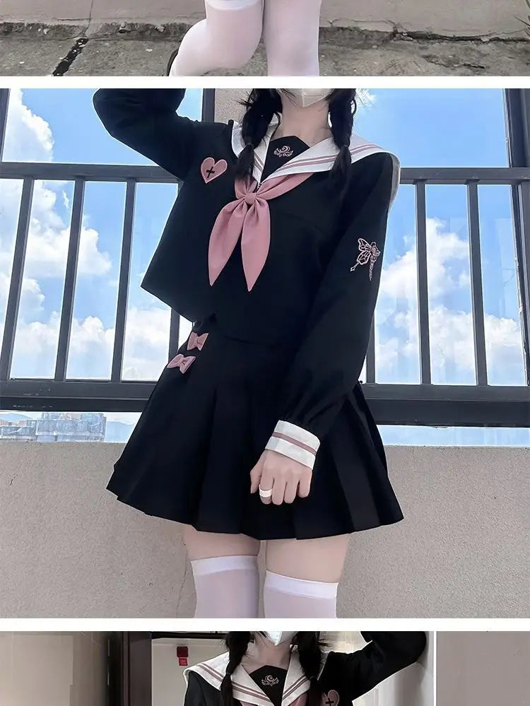 JK Korean uniform suit Japanese student pleated skirt college style school outfits women Sailor outfit cosplay uniform japanese