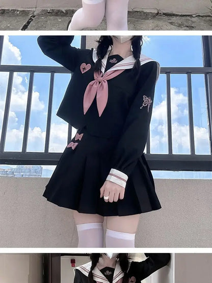 JK Korean uniform suit Japanese student pleated skirt college style school outfits women Sailor outfit cosplay uniform japanese