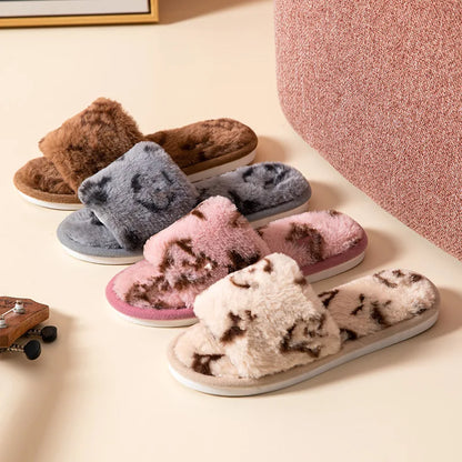 Fluffy Women's Slippers Indoor Autumn Winter Luxury Designer Woman Shoes Home Flats Casual Fuzzy Fur Slides Elegant Plush Soft