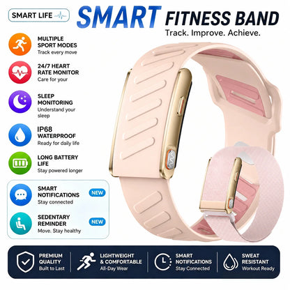 Screenless Smart Bracelet IP68 Waterproof Fitness Tracker Call Reminder 120+ Sport Modes Heart rate Wristband For Men Women