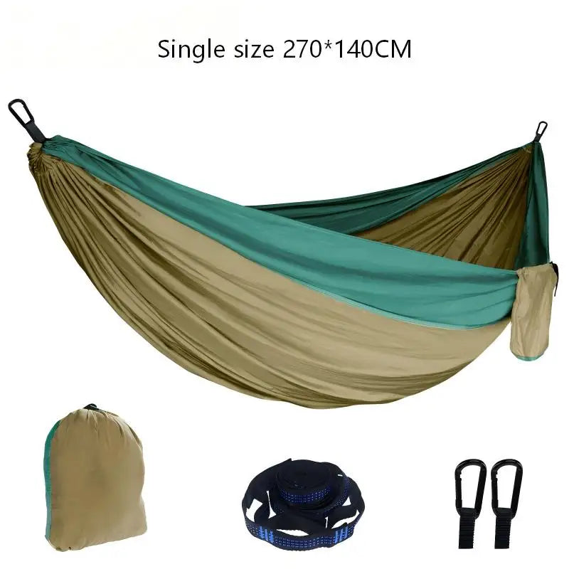 Portable Anti Rollover Double Camping Hammock Outdoor Travel Hiking Beach Backyard Courtyard Swing Hammock Outdoor Camping Equip