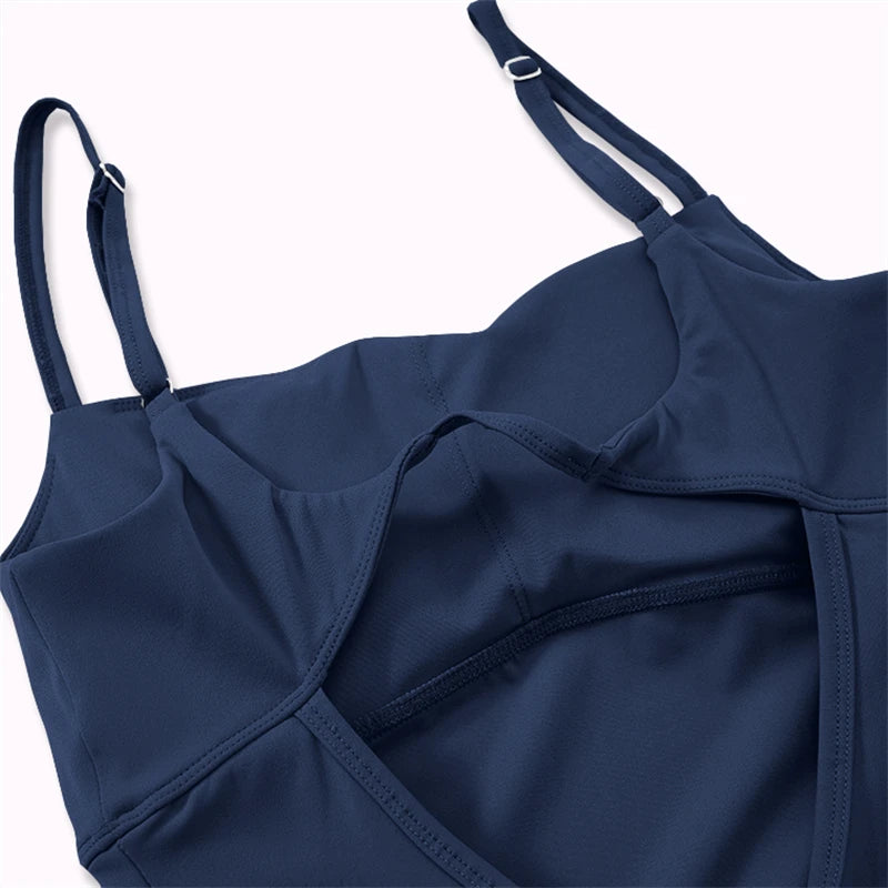 One-Pieces Fitness Overalls Women's Gym Jumpsuits with Shorts Scrunch Butt Sports Rompers High Elastic Backless Workout Clothes
