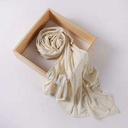 Ribbed Jersey Hijab Muslim Plain Scarf Crepe Hijab Scarf Soft Islamic Shawls Wraps Headband Voile Femme Musulman