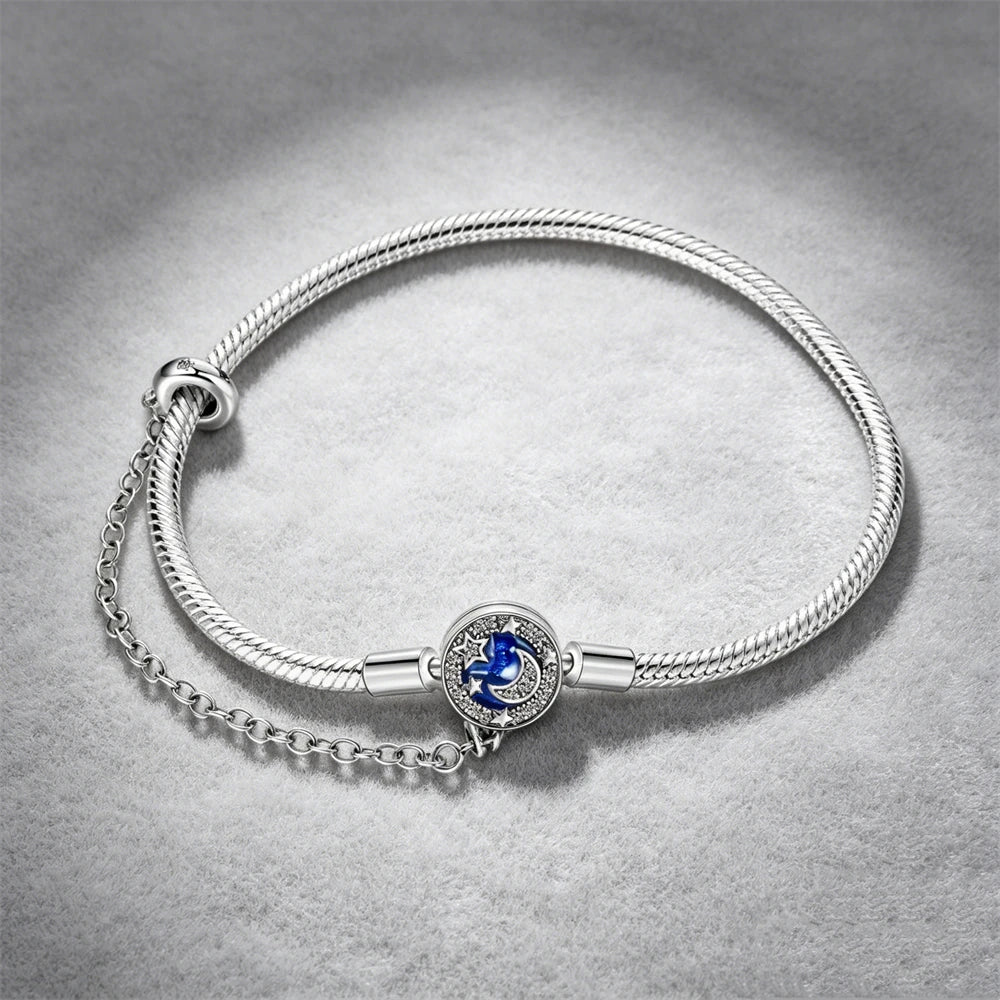 2026 Hot Selling 925 Silver Heart Shaped Buckle Snake Chain Sparkling Zircon Original Bracelet Women Fashionable Luxury Jewelry