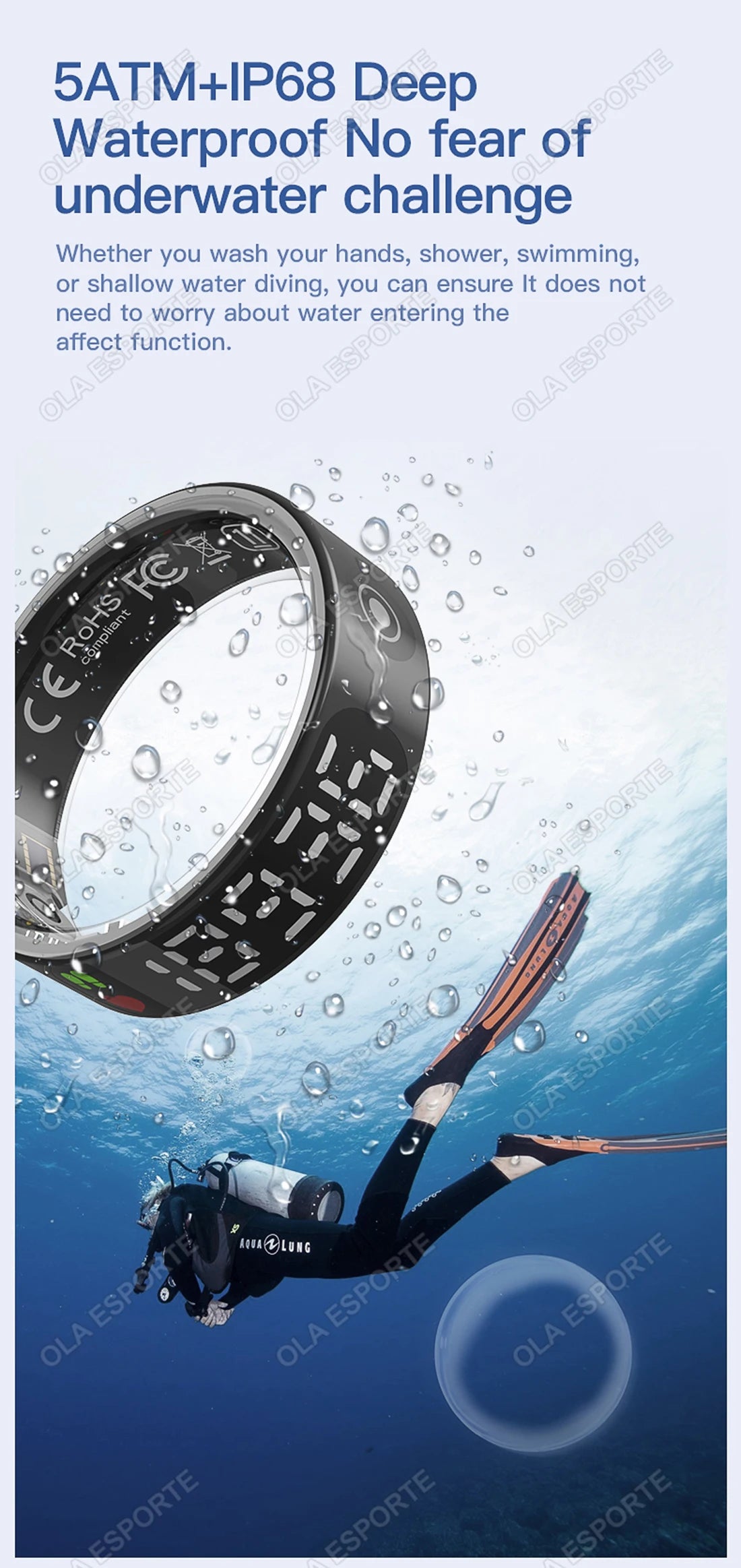2026 New Sr08 Smart Ring LED Display Screen and Touch, Men Women, Heart Rate Health Monitoring, 5ATM Waterproof Sports Smartring