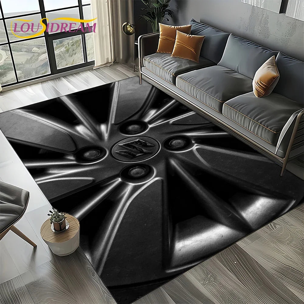 2025 Racing Car S-SUZUKI Logo Motorcycle Carpet Rug for Bedroom Living Room Home Sofa Decoration,kids Play Decor Floor Mat Gift