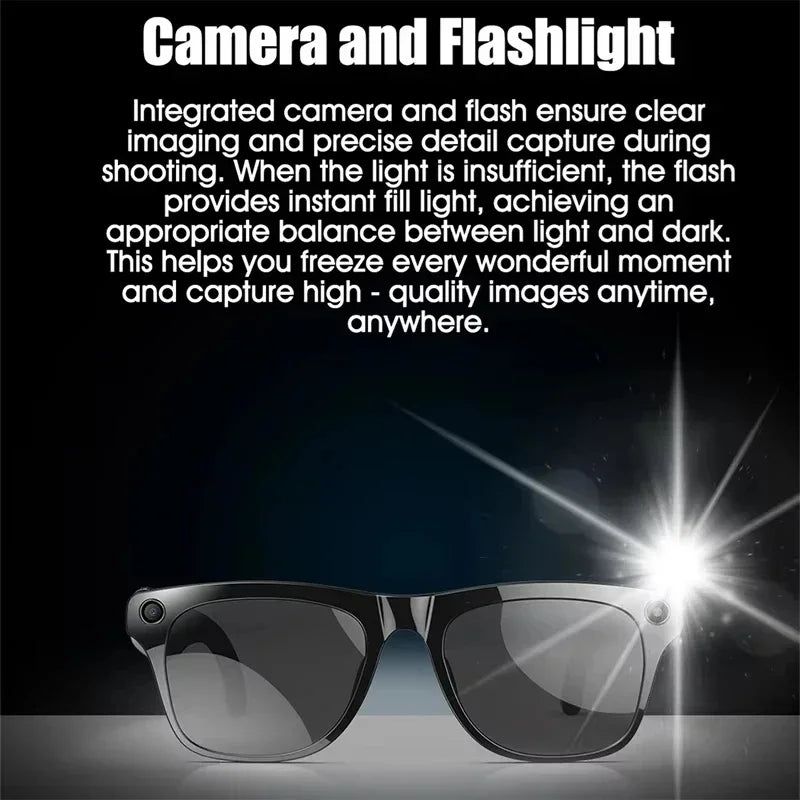 8K AI Smart Glasses With 100MP Camera Chat GPT Touch Sport Sunglasses Bluetooth Call Video Music Player ForMen Women