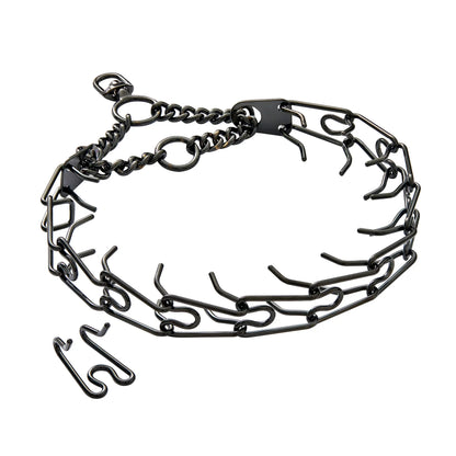 Gold Dog Prong Collar Removable Pet Spike Necklace with Comfort Rubber Tip Adjustable Stainless Steel Dogs Training Link Chain