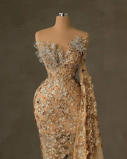 Elegant Mermaid Wedding Dress Sleeveless Detachable Train Bridal Gowns Crystal Pearls Appliques Custom Made Bridal Dresses