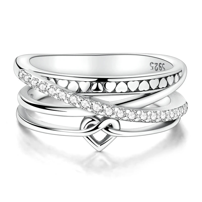 LAZA 925 Sterling Silver Colorful Rings Sparking Zirconium Bowknot Moon Sun Original Ring For Women Anniversary Wedding Gifts