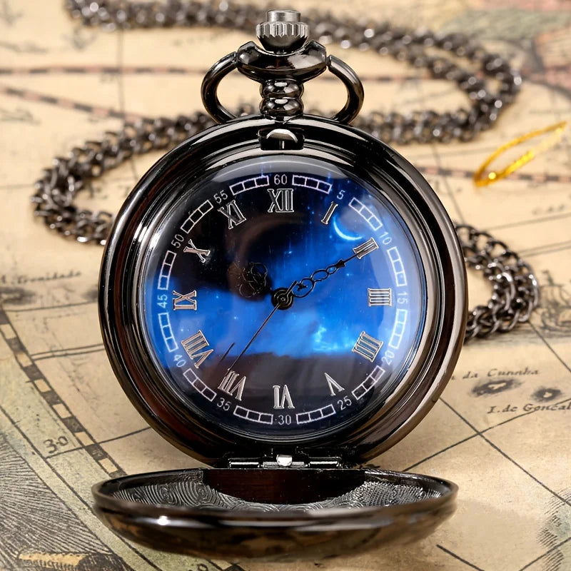 1pc Antique Bronze American Pocket Watch Pendant - Unique Collectible Timepiece with Vintage Charm