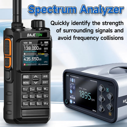 BAJETON BJ7700 Walkie Talkie  Portable  Full Band Bluetooth Programmer Noise Reduction Spectrum Analyzer AM Two Way Radio BT8000
