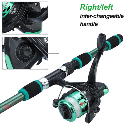 Sougayilang 1.8M Spinning Fishing Rod and Reel Combo 5.2:1 Telescopic Rod with 3BB Fishign Reel Max Drag 5kg Full Fishing Kit