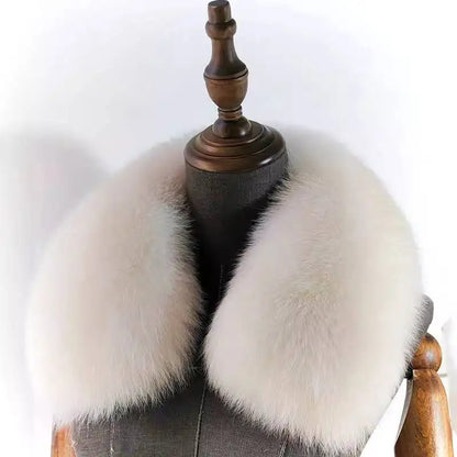 Natural Fox Fur Collar Removable Real Fur Square Collar for Coat Fashion Accessory for Women down Jacket Large Scarf Scarves