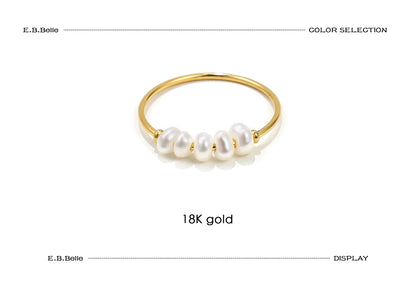 E.B.belle Gold Plated Stainless Steel Freshwater Pearls Rings For Women Accesorios Para Mujer Bagues Acier Inoxydables Femmes