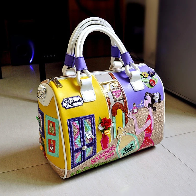 Luxury Vintage Shoulder Bag for Women Beautiful Design Creative Boston Bag for Friends Gifts