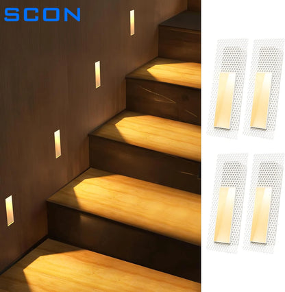 SCON Recessed Step Light LED Rectangle Skirting Wall Light Invisible Stair Lights Indoor Trimless Design For Hallway Stairway