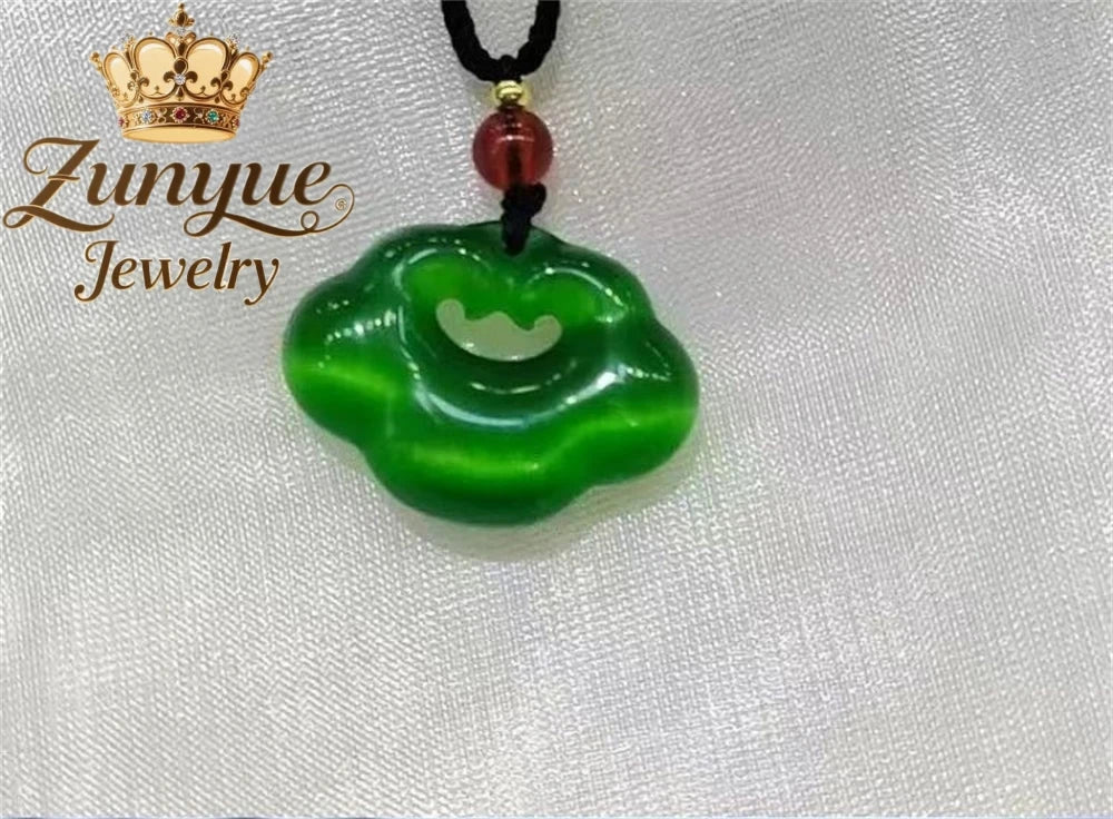 Natural Colorful Cat's Eye Stone Pendant Necklace Elegant Fashion Daily Wear Luxury Quality Fine Jewelry For Women Unisex Gift