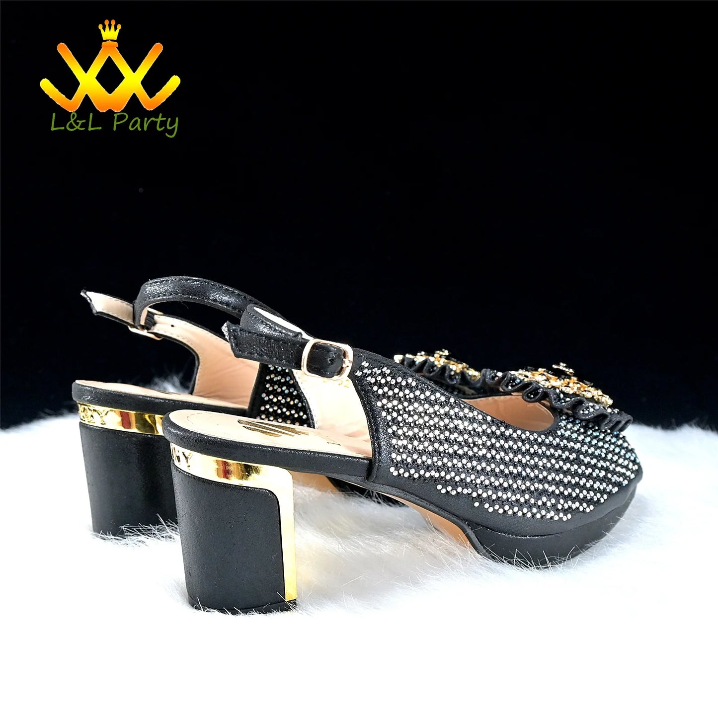 2024 Special New Arrivals Italian Women Shoes and Bag to Match in Green Color with Platform Shinning Crystal Sandal for Wedding