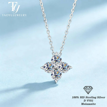 TY D VVS1 Moissanite Pandent Necklace GRA Certified 0.4ct Lab Diamond S925 Sterling Silver Dainty Necklaces For Women Minimalist